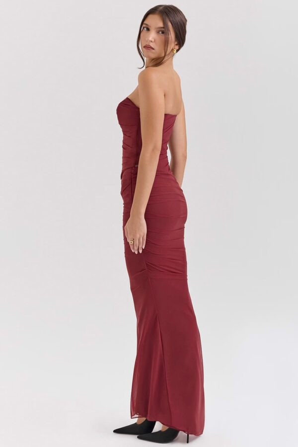 drapeado-vestido-marsala-longo-choker-cauda