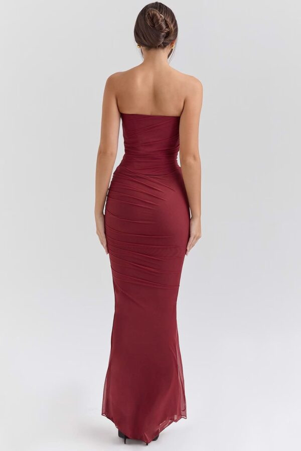 marsala-vestido-drapeado-longo-gola-choker-cauda