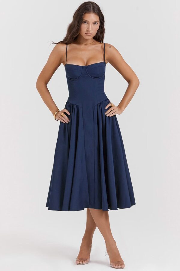 vestido-azul-marinho-saia-rodada-midi