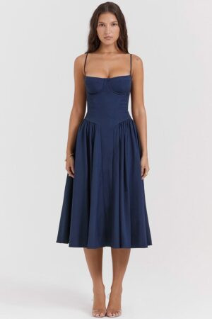 vestido-midi-azul-marinho-saia-rodada