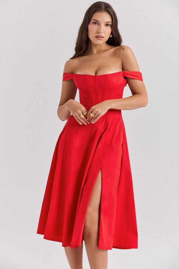 vestido-midi-vermelho-corselet-ombro