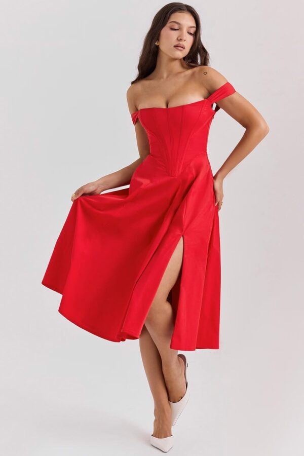 vestido-midi-vermelho-ombro-a-ombro-corselet