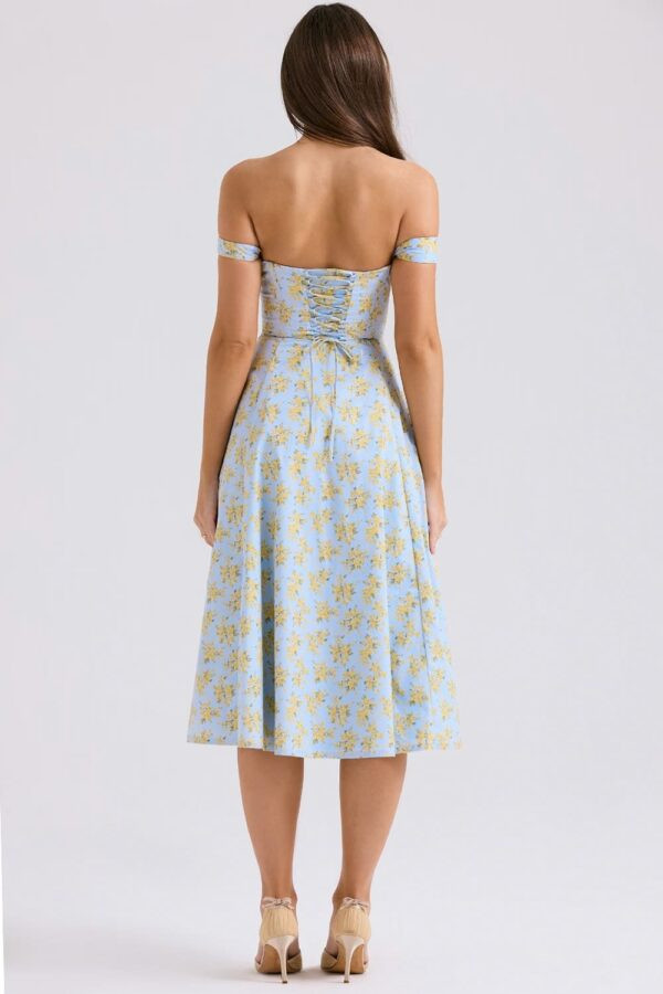 vestido-ombro-azul-midi-corselet-floral