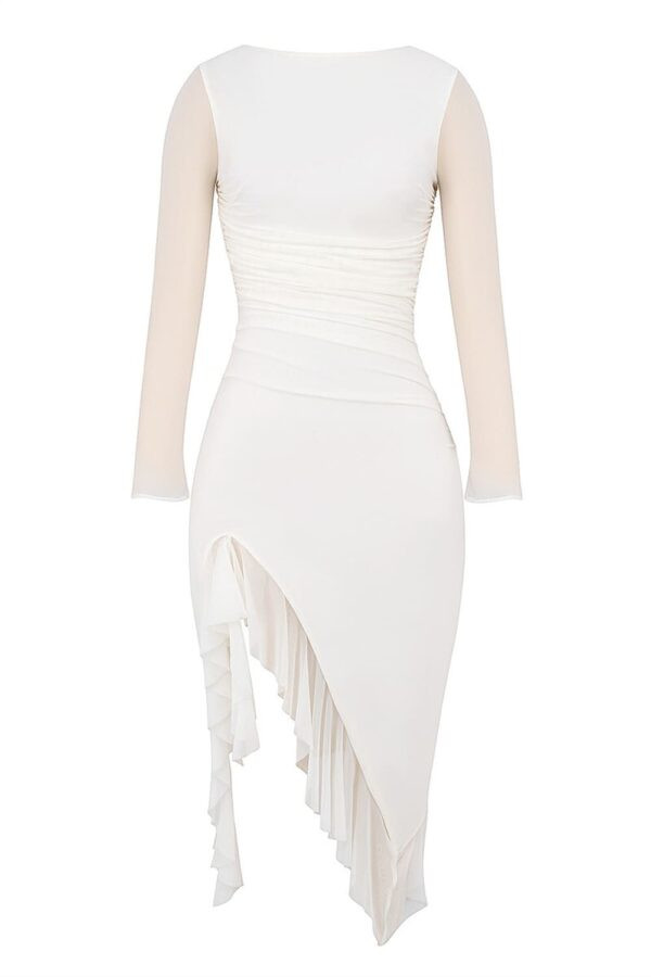 elegante-vestido-branco-midi-babado-assimetrico
