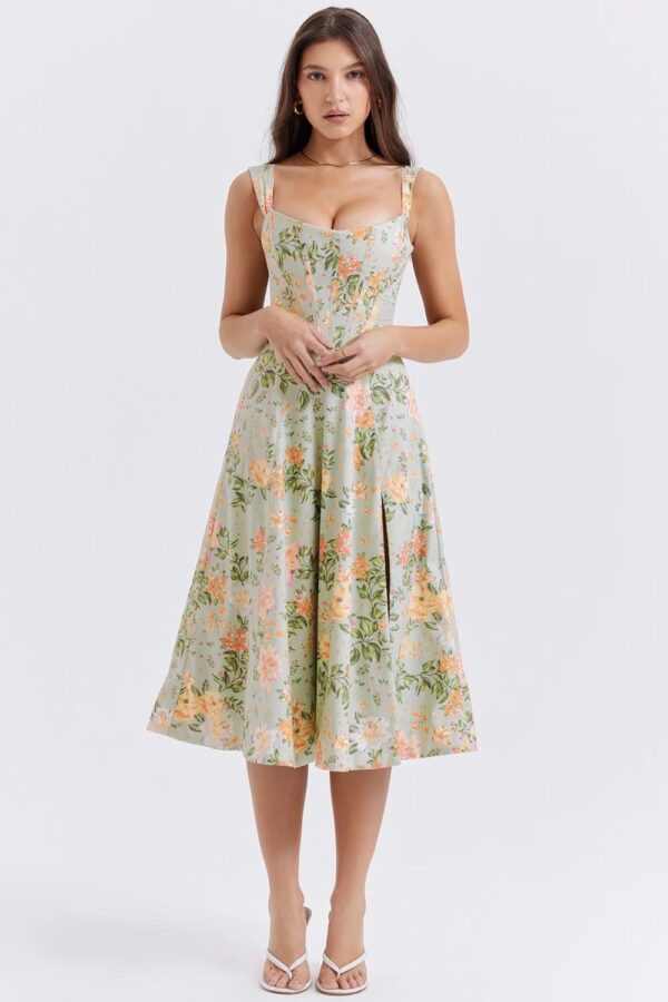 camponesa-vestido-midi-floral-verde-menta-fenda