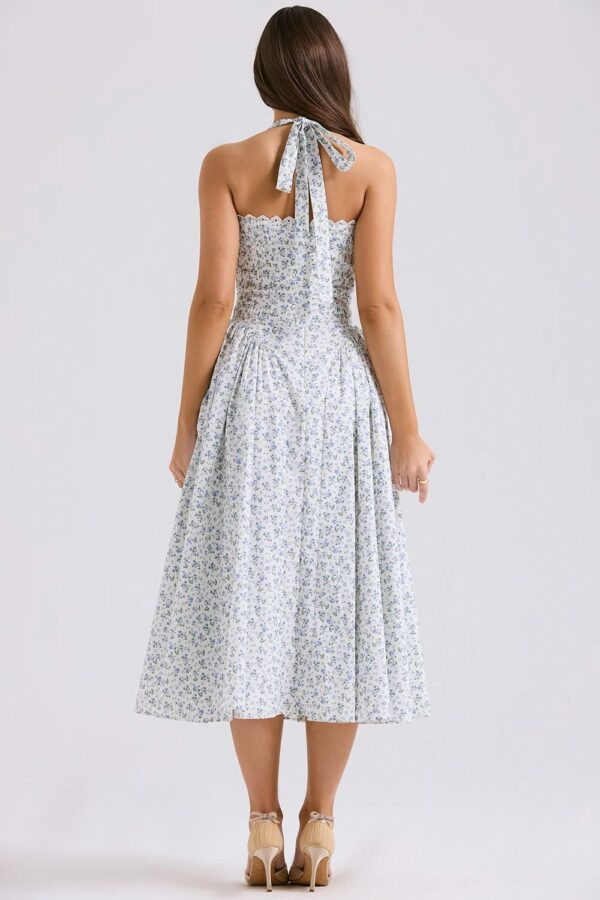floral-vestido-midi-azul-detalhes-busto-alcas-largas