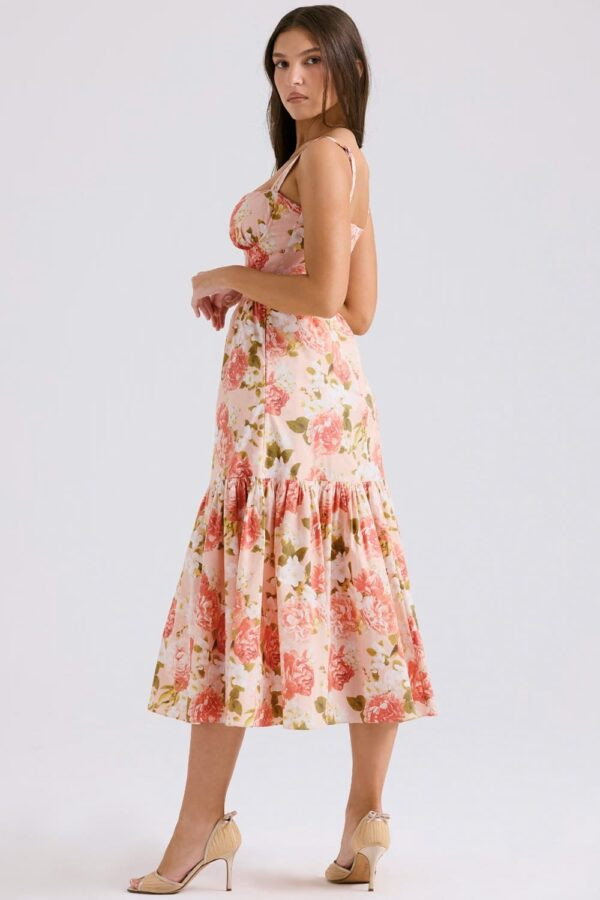 floral-vestido-midi-rosa-babado-barra