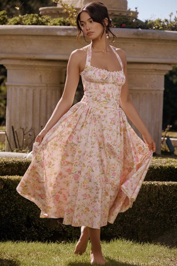 midi-rosa-vestido-floral-alcas-amarrar-costas