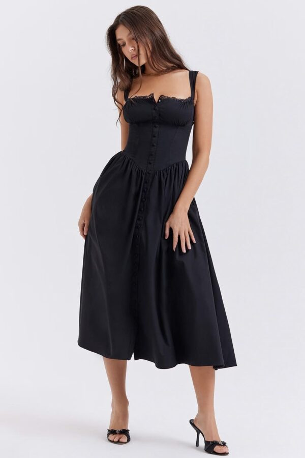 midi-vestido-preto-elegante-botoes-frente