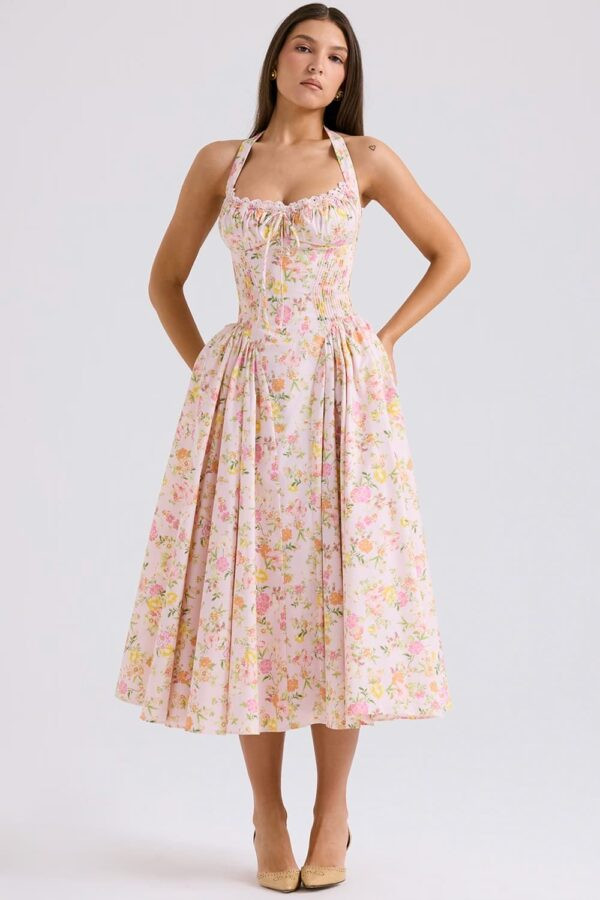 midi-vestido-rosa-floral-alcas-amarrar-costas