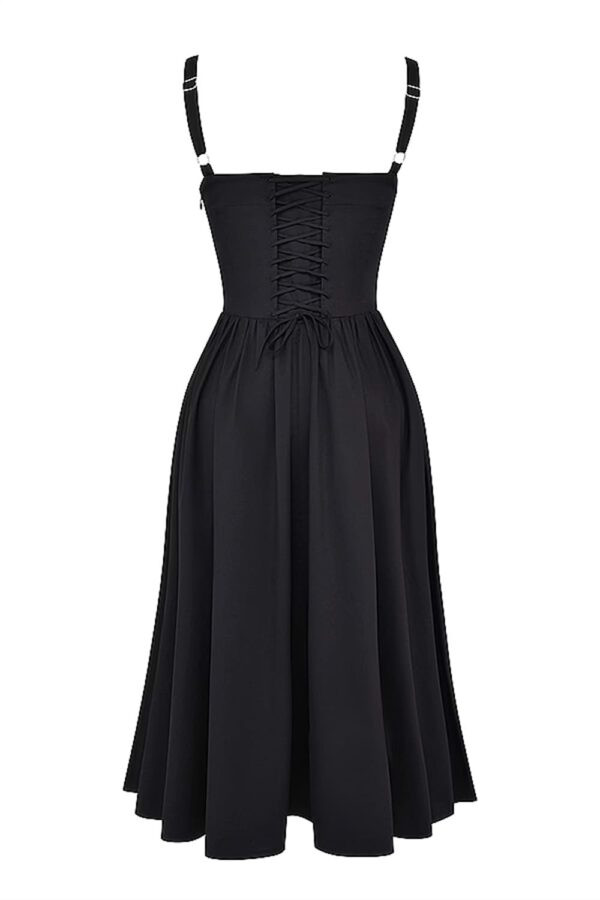 vestido-botoes-frente-preto-midi-elegante