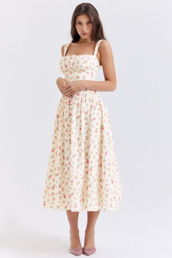 vestido-floral-bolsos-midi-botoes-frente
