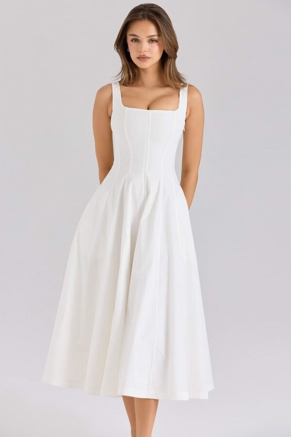 vestido-midi-branco-alcas-largas-decote-quadrado