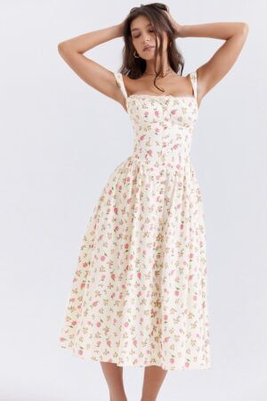 vestido-midi-floral-botoes-frente-bolsos