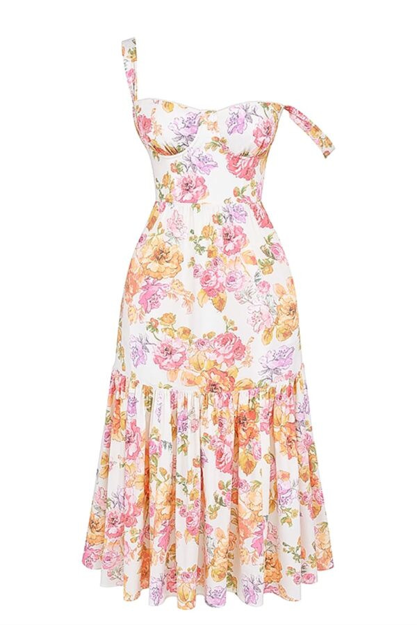 vestido-rosa-amarelo-babado-florido-midi