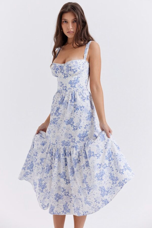 azul-claro-vestido-midi-evase-floral-babado-barra