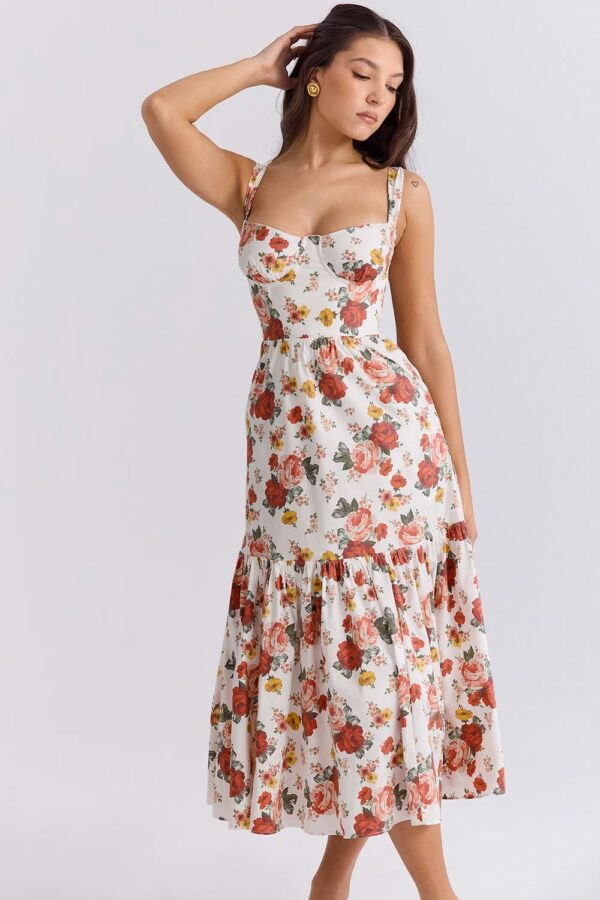midi-vestido-evase-floral-rosas-babado-barra