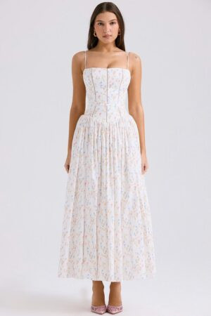 vestido-midi-rodado-branco-floral-alcas-finas