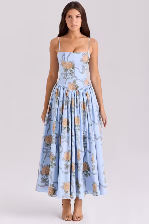 vestido-azul-serenity-rodado-floral-estampado-midi