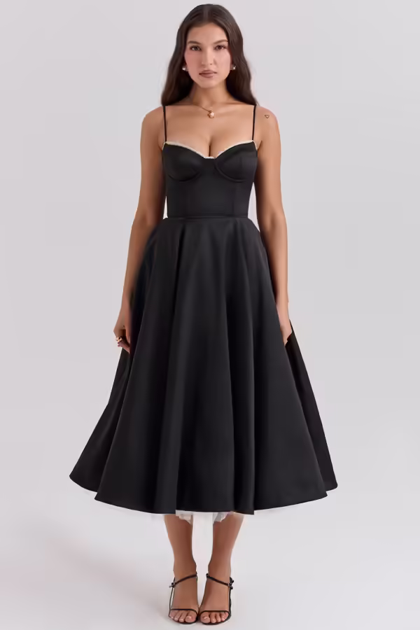 vestido-midi-preto-rodado-evase-elegante-festa-formatura