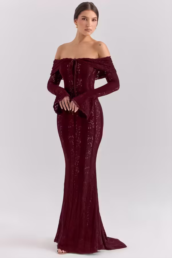 Vestido Marsala Longo